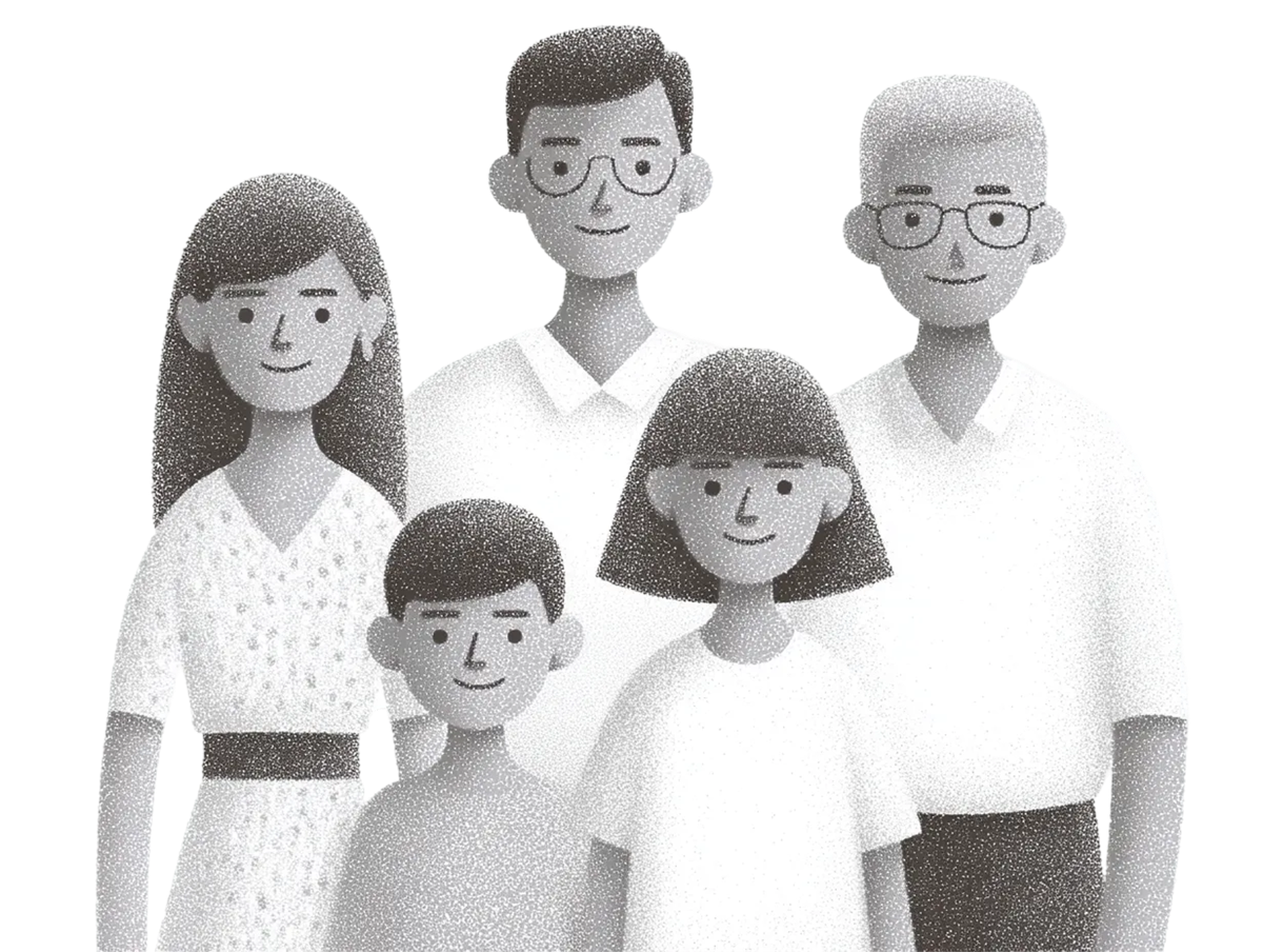 Illustration of a family